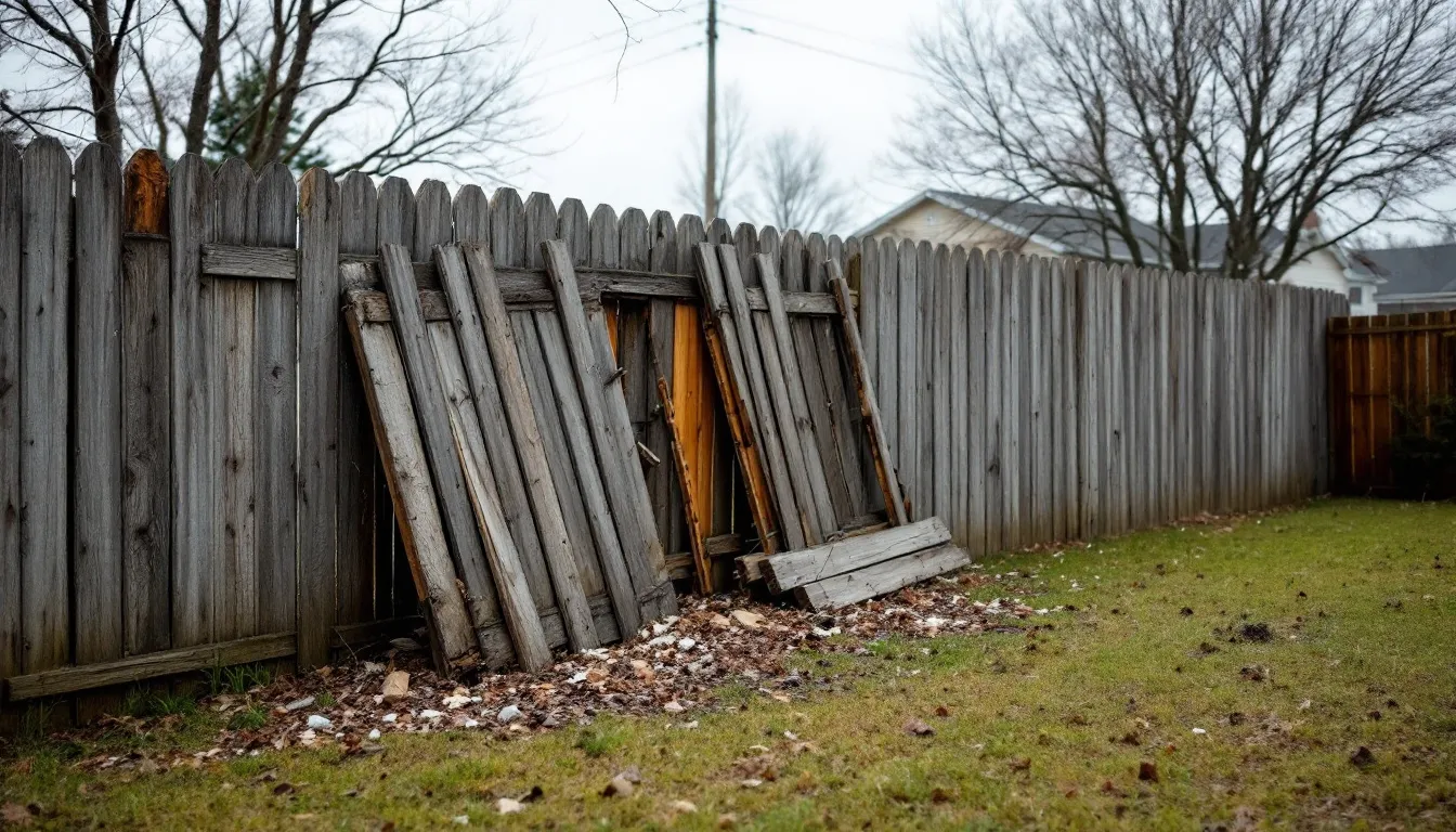 Fence Damaged by Wind or Storm